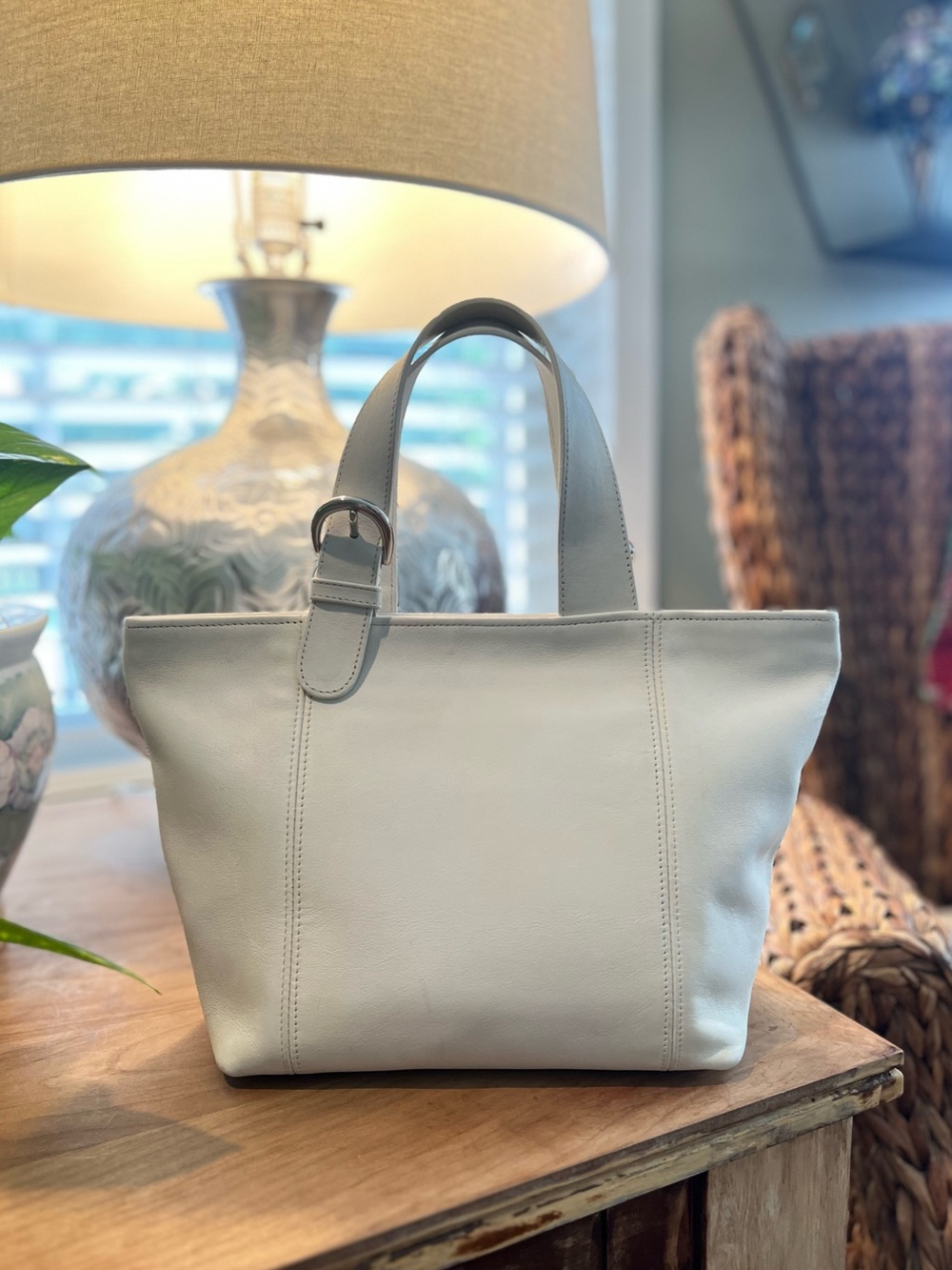 Coach SoHo Waverly in White and Silver 1996 made in Costa Rica - Gently Restored